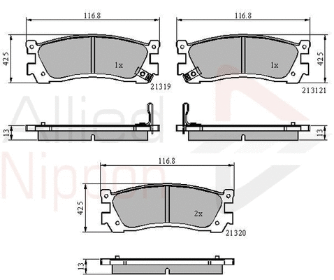 Brake Pad Set, disc brake (ADB3824)