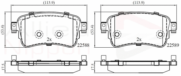 Brake Pad Set, disc brake (ADB02351)