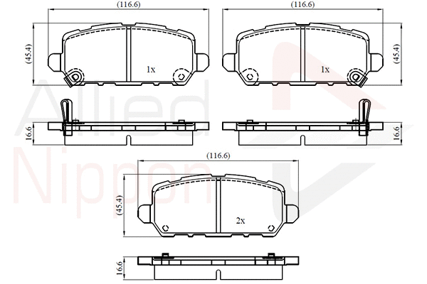 Brake Pad Set, disc brake (ADB32332)