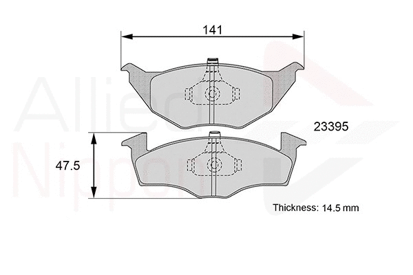 Brake Pad Set, disc brake (ADB01144)