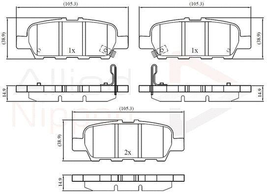 Brake Pad Set, disc brake (ADB32445)