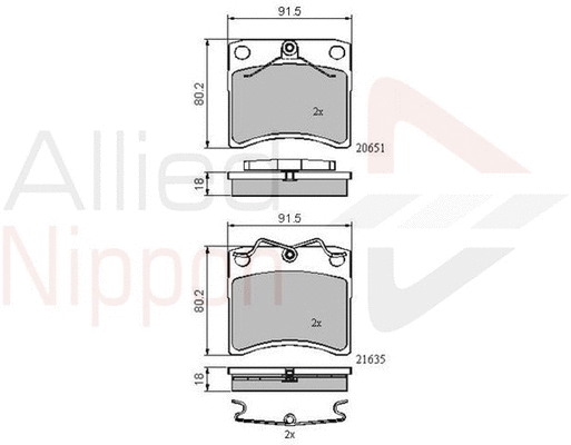 Brake Pad Set, disc brake (ADB0953)