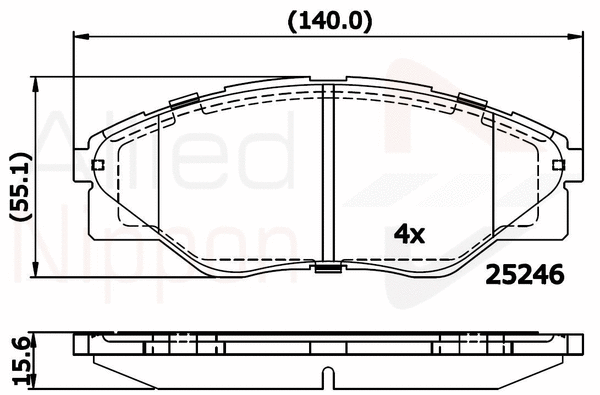 Brake Pad Set, disc brake (ADB01660)