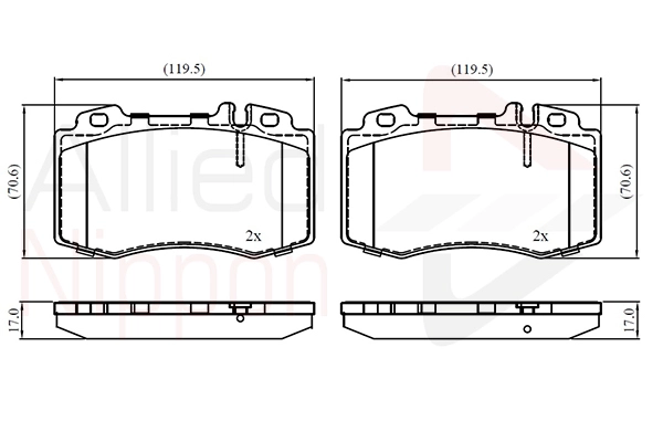 Brake Pad Set, disc brake (ADB01117)