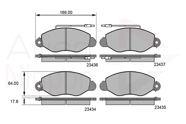 Brake Pad Set, disc brake (ADB11107)