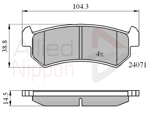 Brake Pad Set, disc brake (ADB01191)