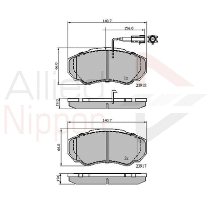 Brake Pad Set, disc brake (ADB11040)