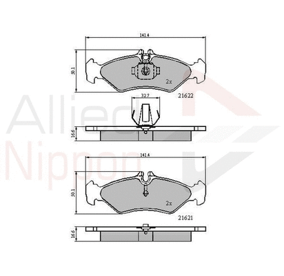 Brake Pad Set, disc brake (ADB0453)
