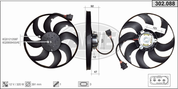 Fan, engine cooling (302.088)