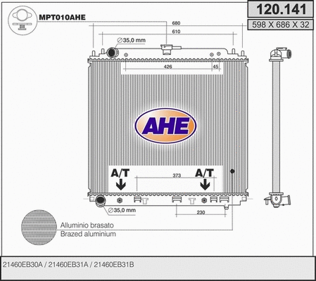 Radiator, engine cooling (120.141)