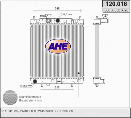Radiator, engine cooling (120.016)
