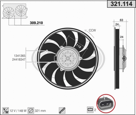 Fan, engine cooling (321.114)
