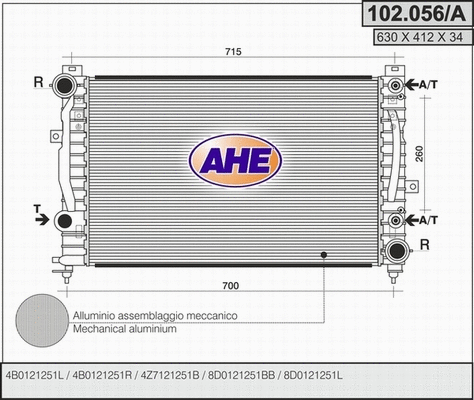 Radiator, engine cooling (102.056/A)