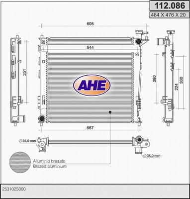 Radiator, engine cooling (112.086)