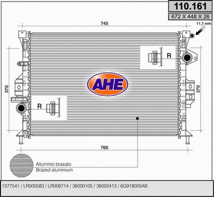 Radiator, engine cooling (110.161)