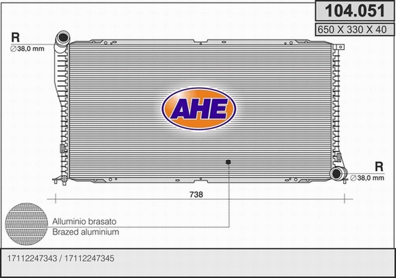 Radiator, engine cooling (104.051)