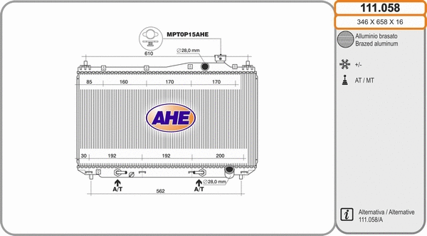 Radiator, engine cooling (111.058)