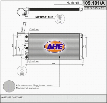 Radiator, engine cooling (109.101/A)