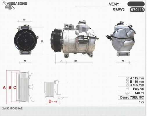 Compressor, air conditioning (970119)