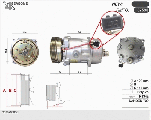 Compressor, air conditioning (57590)