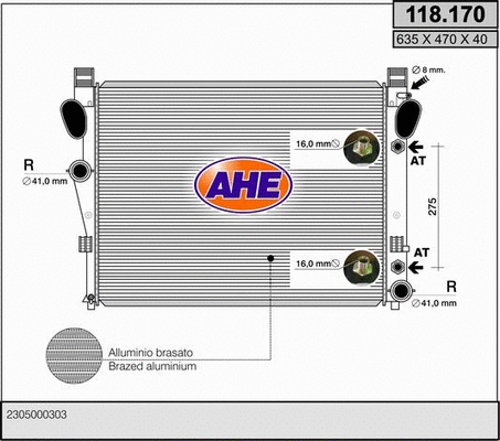 Radiator, engine cooling (118.170)