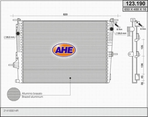 Radiator, engine cooling (123.190)