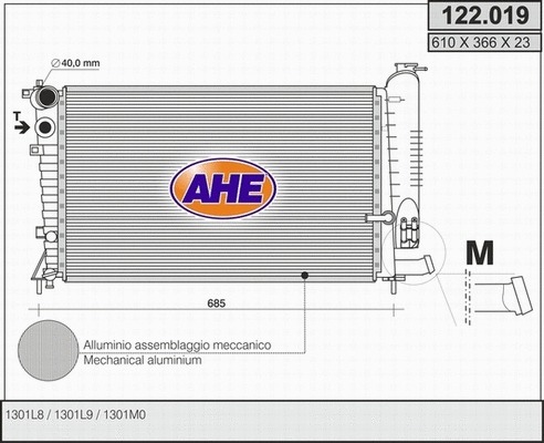 Radiator, engine cooling (122.019)