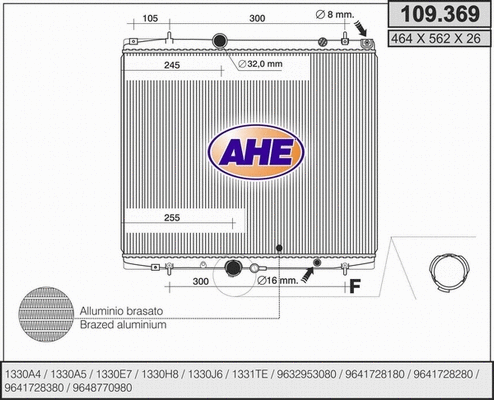 Radiator, engine cooling (109.369)