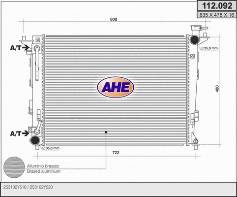Radiator, engine cooling (112.092)