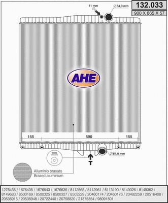 Radiator, engine cooling (132.033)