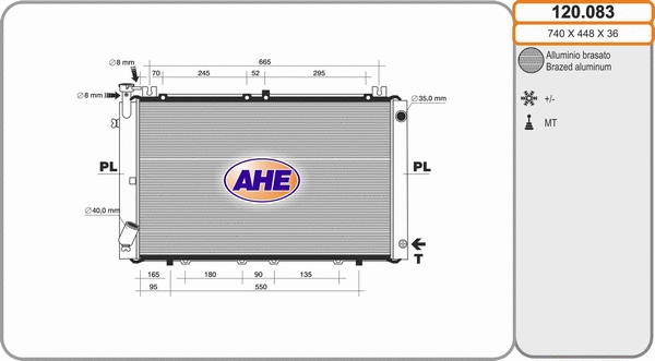 Radiator, engine cooling (120.083)