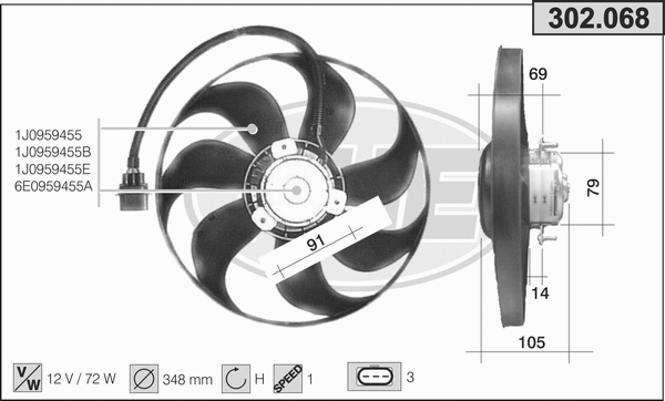 Fan, engine cooling (302.068)