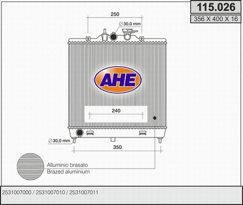 Radiator, engine cooling (115.026)