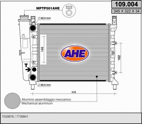 Radiator, engine cooling (109.004)