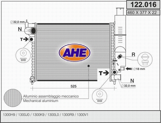 Radiator, engine cooling (122.016)