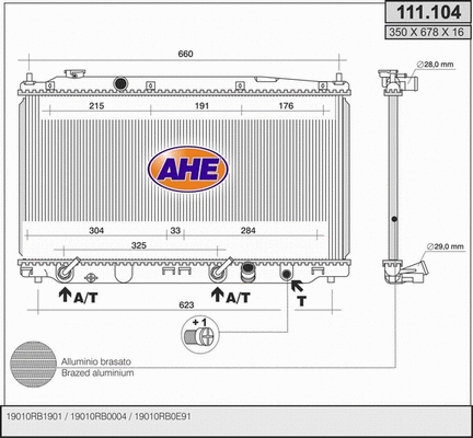 Radiator, engine cooling (111.104)