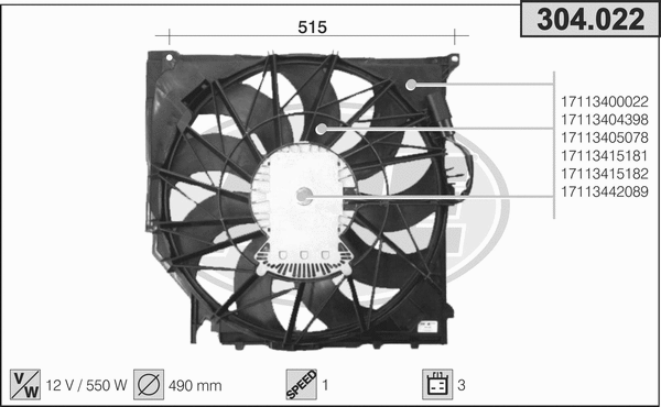 Fan, engine cooling (304.022)