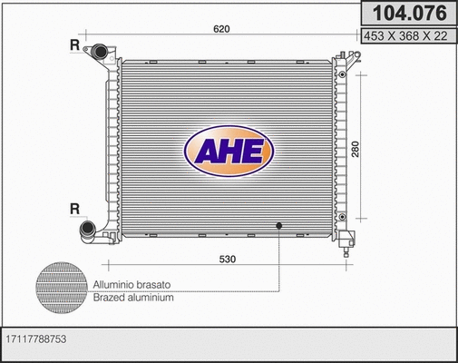 Radiator, engine cooling (104.076)