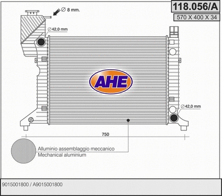 Radiator, engine cooling (118.056/A)