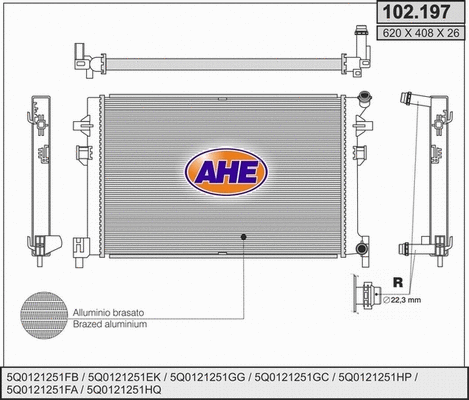 Radiator, engine cooling (102.197)