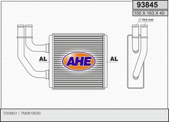 Heat Exchanger, interior heating (93845)