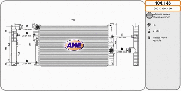 Radiator, engine cooling (104.148)