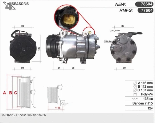 Compressor, air conditioning (77604)