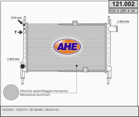 Radiator, engine cooling (121.002)