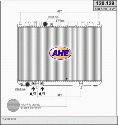 Radiator, engine cooling (120.129)