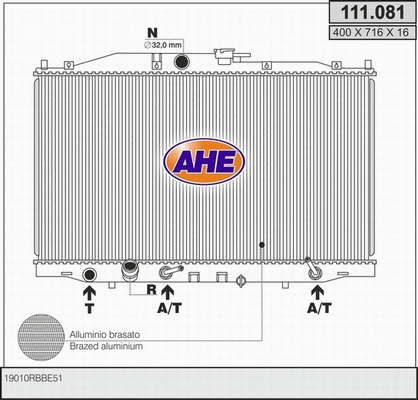 Radiator, engine cooling (111.081)