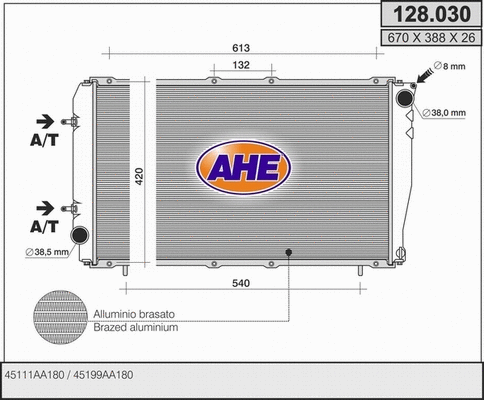 Radiator, engine cooling (128.030)
