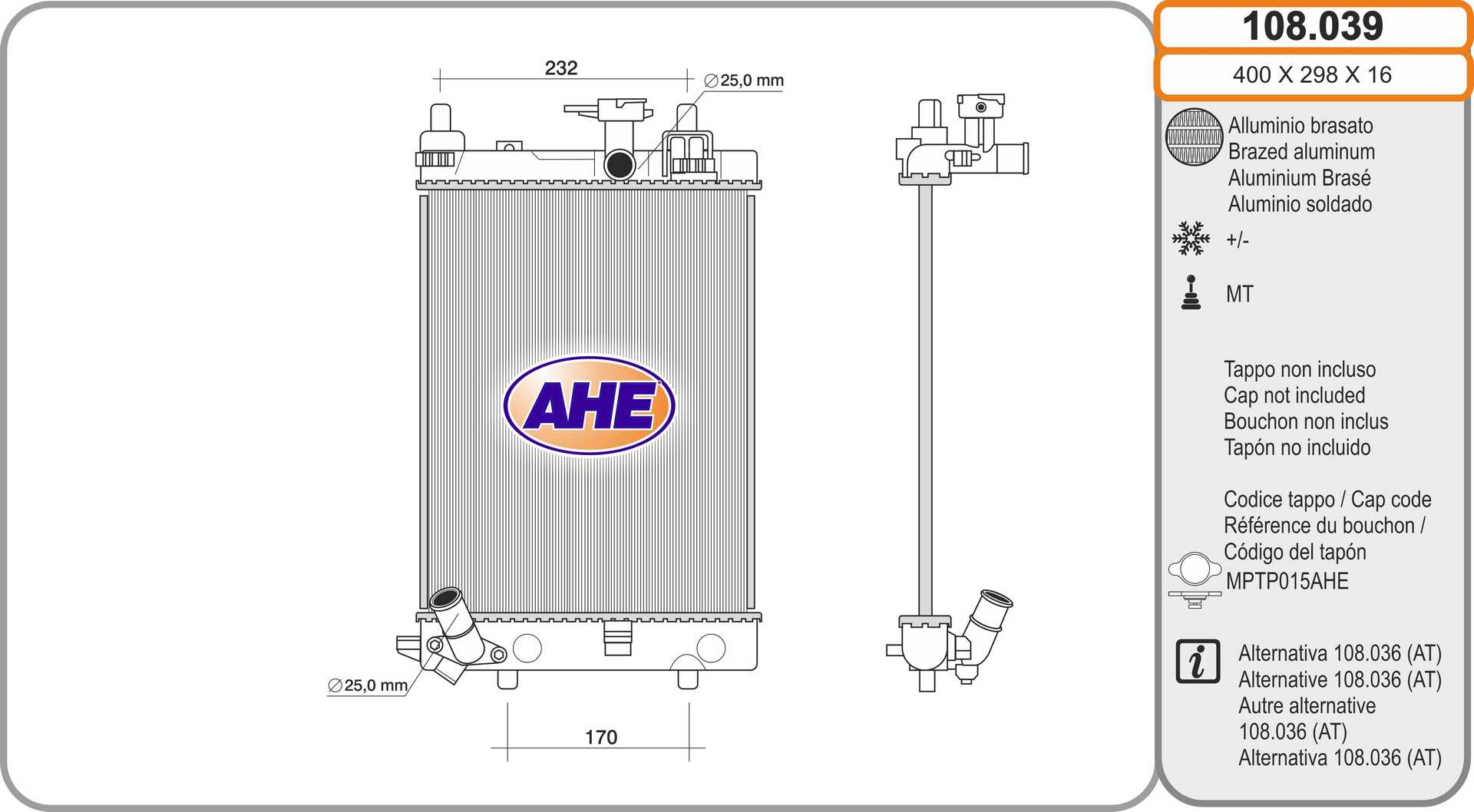 Radiator, engine cooling (108.039)