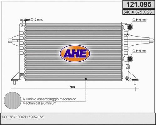 Radiator, engine cooling (121.095)