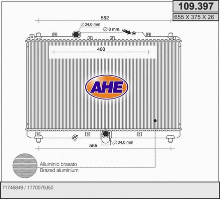 Radiator, engine cooling (109.397)